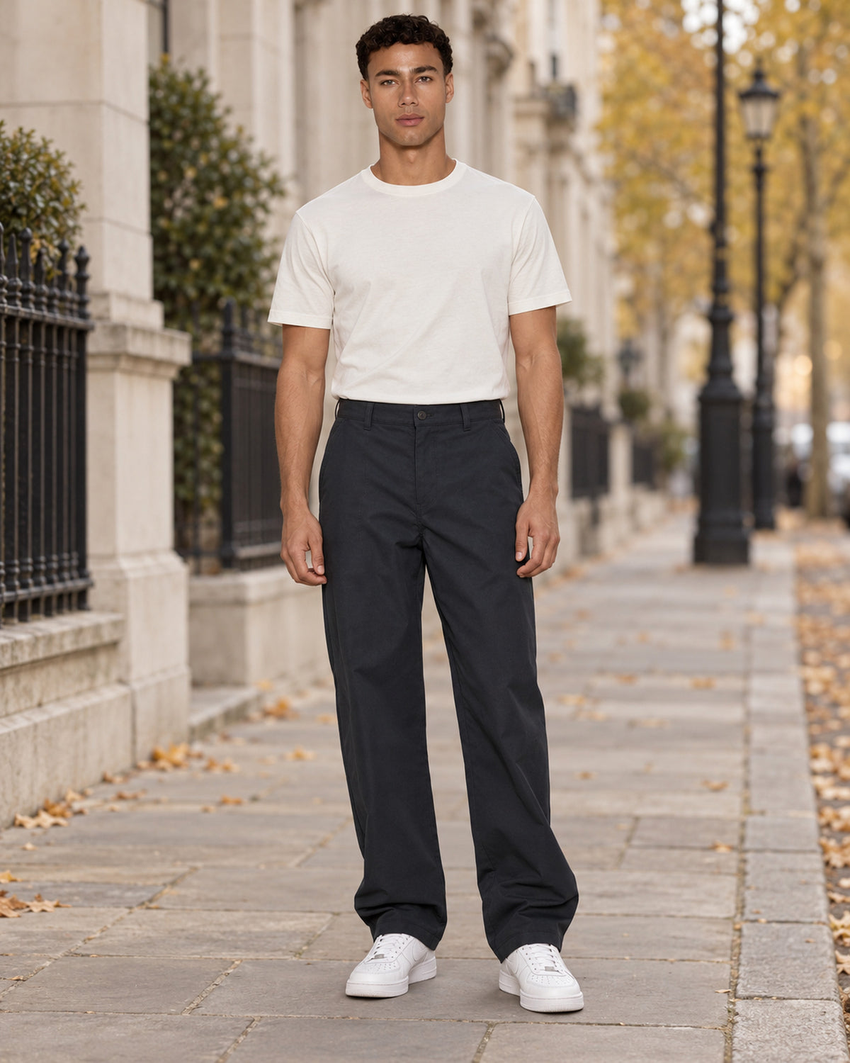 Men's Trousers in Navy Blue - editorial