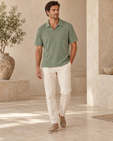 Men's single Army Green polo shirt - look-completo
