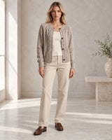Women's Cable-Knit Cardigan in Khaki - look-completo