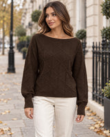 Women's Jumper in Coffee Brown - editorial