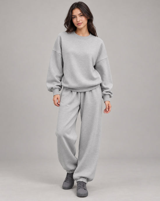 Women's Co-ord Set in Light Grey - on a neutral background
