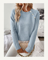Women's Crew Neck Jumper in Baby Blue - original-tratada