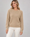 Women's Crew Neck Jumper in Deer Brown - principal