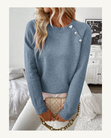 Women's Crew Neck Jumper in Dusty Blue - original-tratada