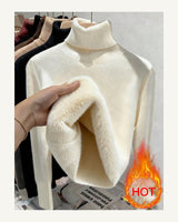 Women's High Neck Jumper in Beige - original-tratada