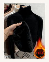 Women's High Neck Jumper in Black - original-tratada