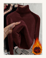 Women's High Neck Jumper in Burgundy - original-tratada