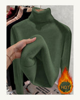 Women's High Neck Jumper in Green - original-tratada