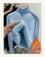 Women's High Neck Jumper - Purple in Baby Blue - original-tratada