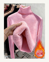 Women's High Neck Jumper - Purple in Baby Pink 2 - original-tratada