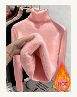 Women's High Neck Jumper - Purple in Baby Pink - original-tratada