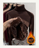 Women's High Neck Jumper - Purple in Coffee Brown 3 - original-tratada