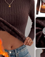 Women's High Neck Jumper - Purple in Coffee Brown - detalhe