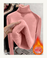 Women's High Neck Jumper - Purple in Coral Pink - original-tratada