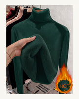 Women's High Neck Jumper - Purple in Dark Green - original-tratada