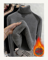Women's High Neck Jumper - Purple in Dark Grey - original-tratada