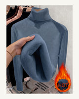Women's High Neck Jumper - Purple in Dusty Blue - original-tratada