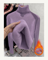 Women's High Neck Jumper - Purple in Lilac Purple - original-tratada