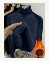Women's High Neck Jumper - Purple in Navy Blue - original-tratada