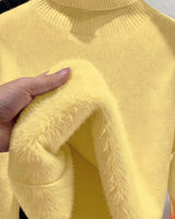 Women's High Neck Jumper - Butter Yellow in Butter Yellow - detalhe