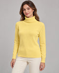 Women's High Neck Jumper - Butter Yellow in Butter Yellow - on a neutral background