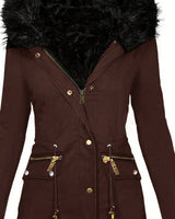 Women's Jacket in Coffee Brown - detalhe
