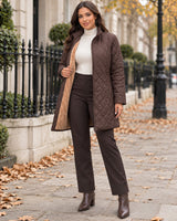 Women's Jacket in Chocolate Brown styled on a London autumn street