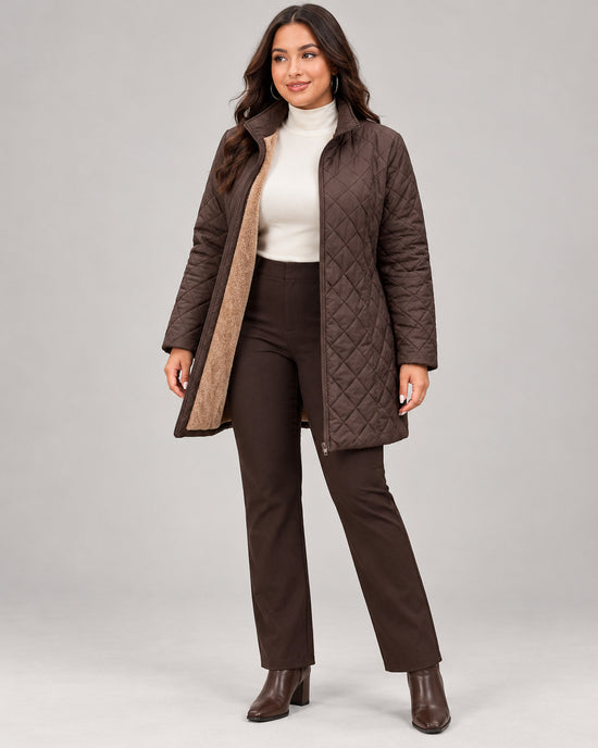 Women's Jacket in Chocolate Brown on a neutral background