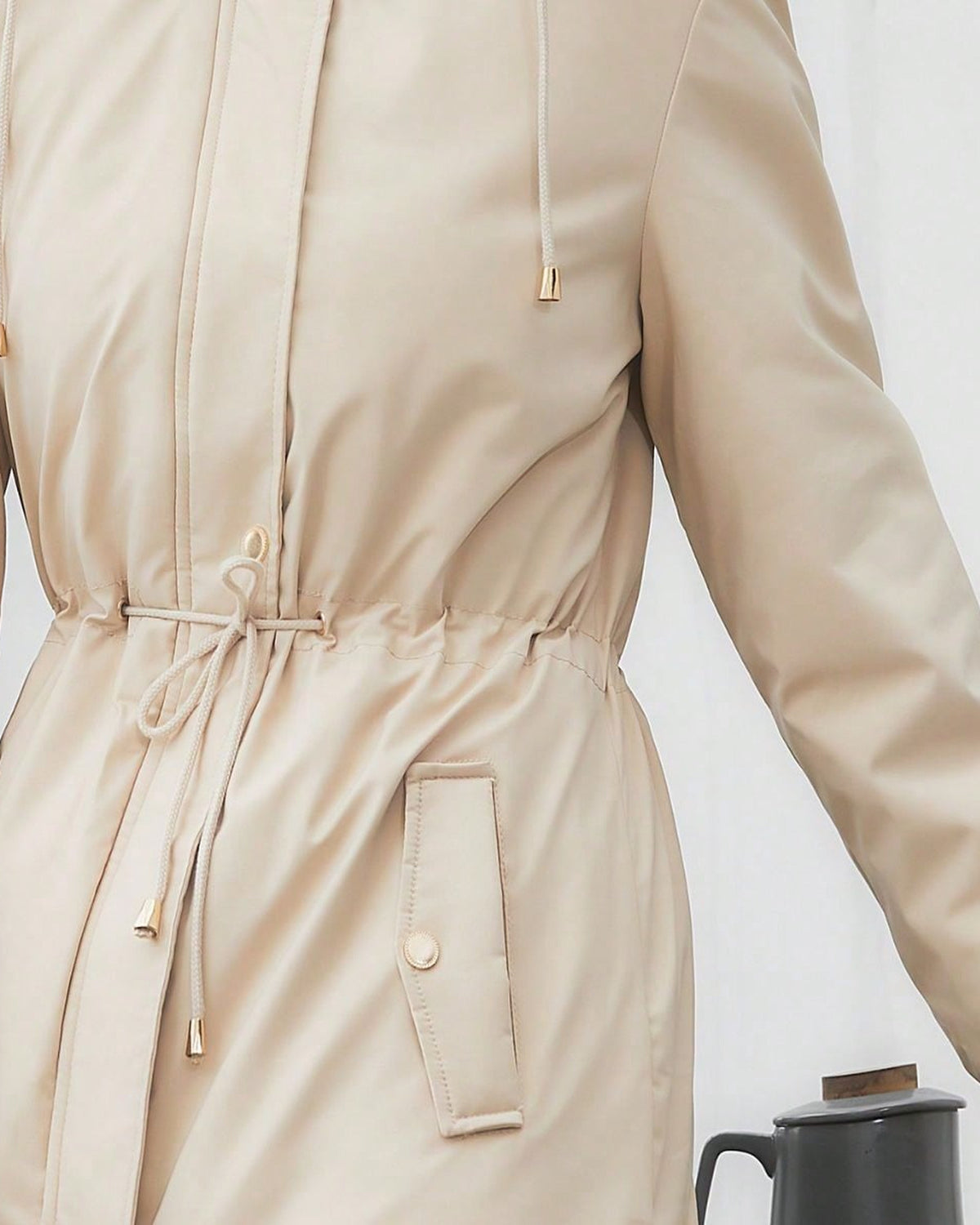 Women's Jacket in Apricot - detalhe