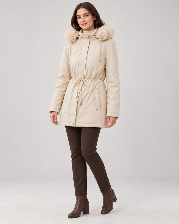 Women's Jacket in Apricot on a neutral background