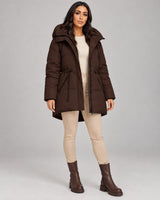 Women's Jacket in Coffee Brown on a neutral background