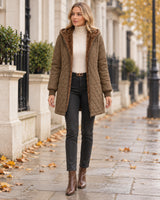 Women's Jacket in Rust Brown styled on a London autumn street