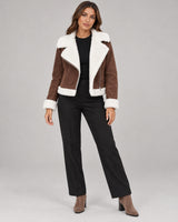 Women's Jacket in Coffee Brown on a neutral background