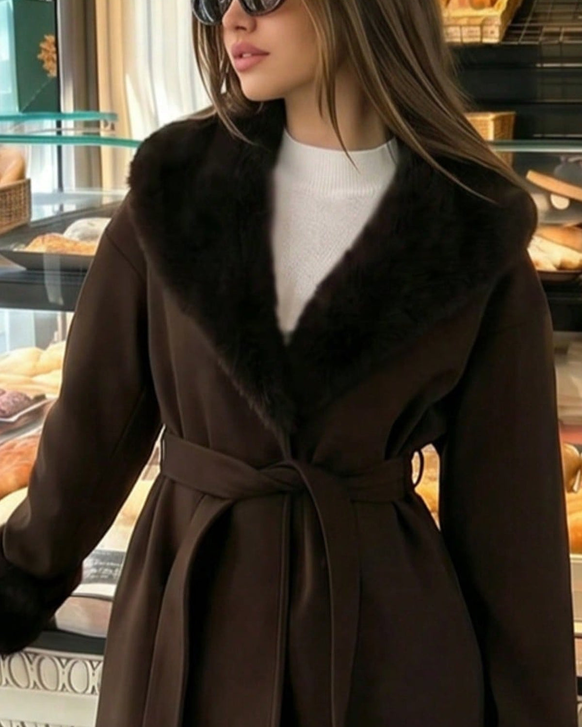 Women's Jacket in Brown - detalhe