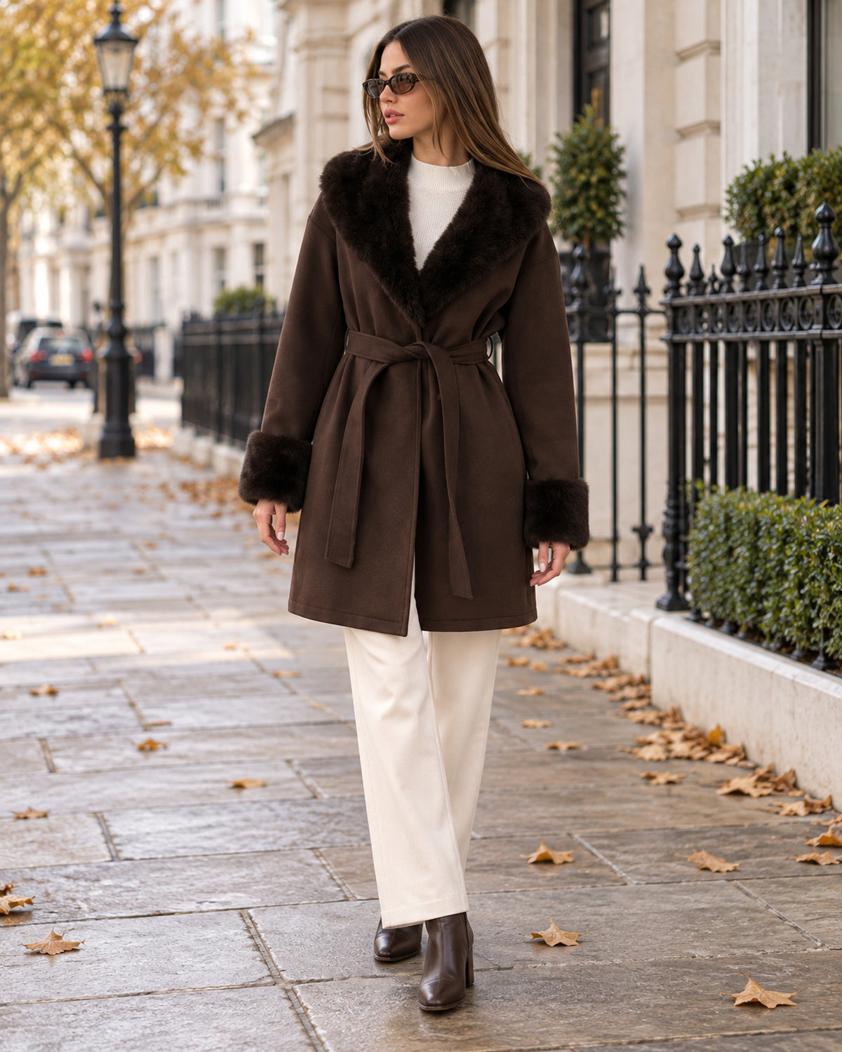 Women's Jacket in Brown styled on a London autumn street