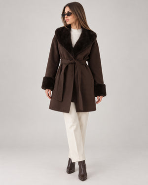 Women's Jacket in Brown on a neutral background