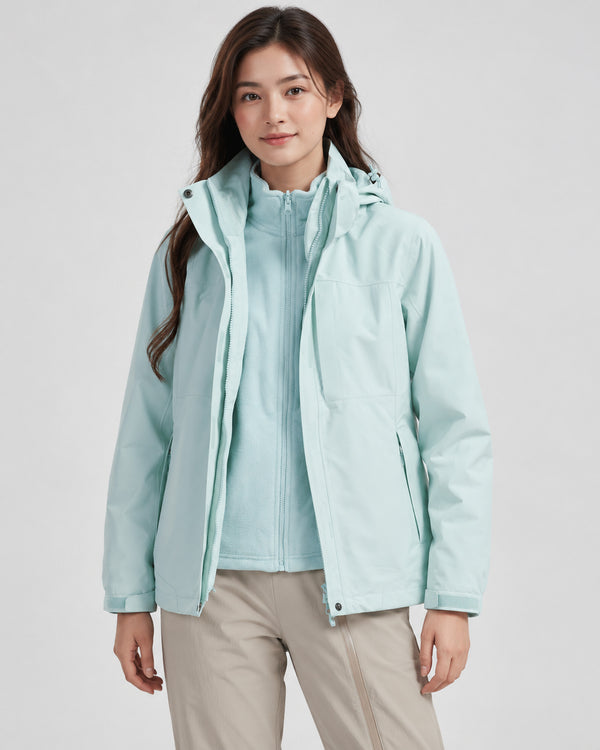 Women's Jacket in Salt Mist Blue on a neutral background