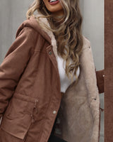 Women's Jacket in Coffee Brown - detalhe