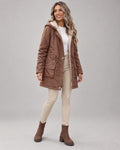 Women's Jacket in Coffee Brown on a neutral background