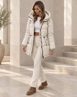Women's Jacket in Beige styled with neutral pieces