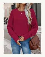 Women's Long Sleeve Jumper in Burgundy - original-tratada