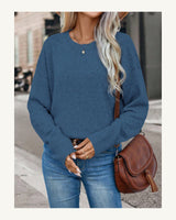 Women's Long Sleeve Jumper in Dusty Blue - original-tratada