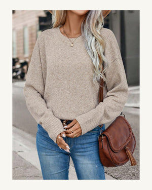 Women's Long Sleeve Jumper in Khaki - original-tratada