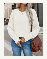 Women's Long Sleeve Jumper in White - original-tratada