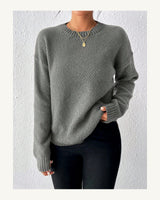 Women's Long Sleeve Crew Neck Jumper in Grey - original-tratada