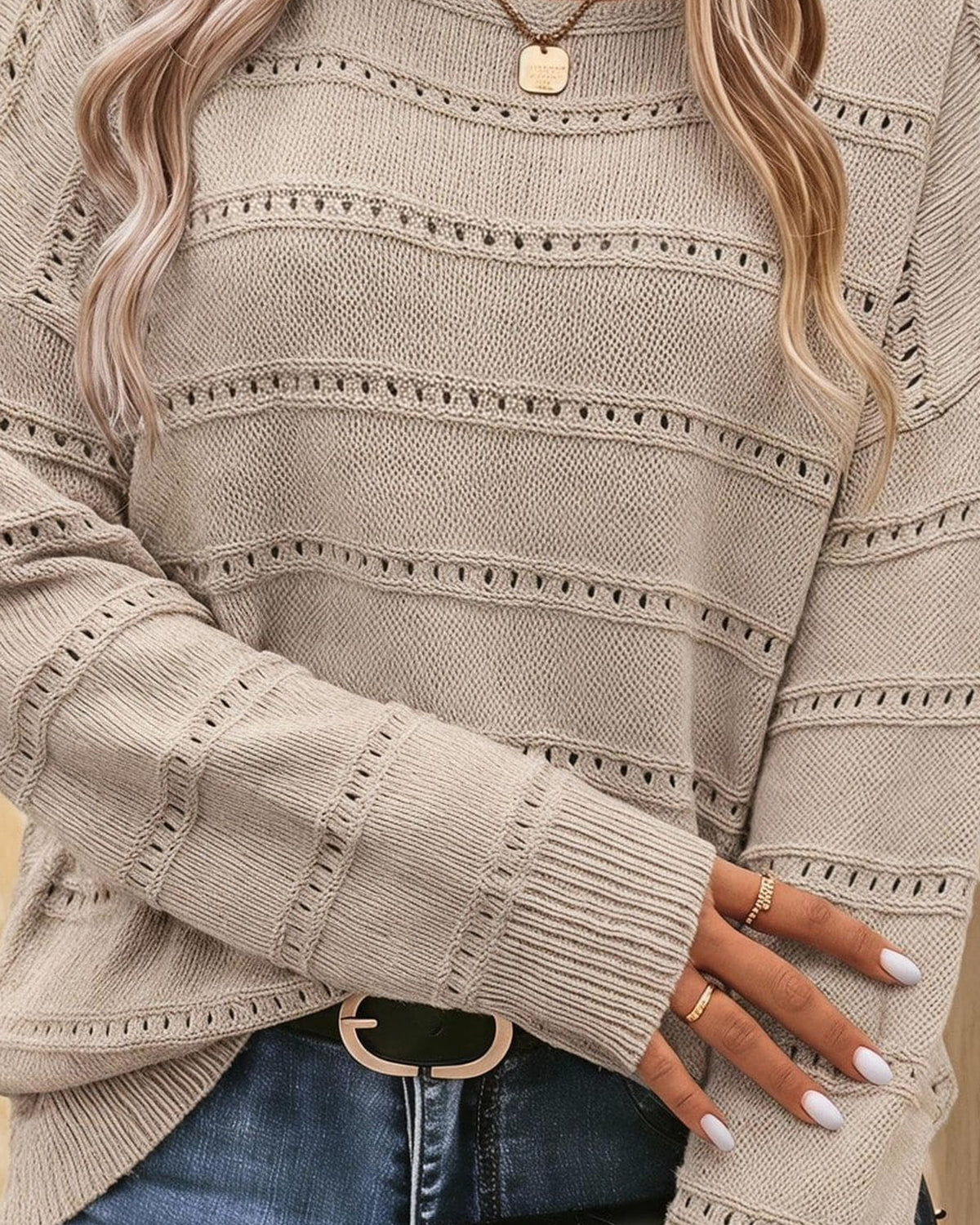 Women's Jumper in Apricot - detalhe