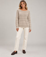 Women's Jumper in Apricot on a neutral background