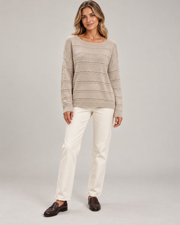 Women's Jumper in Apricot on a neutral background
