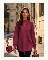 Women's Long Sleeve Jumper in Burgundy - original-tratada