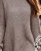 Women's Long Sleeve Jumper in Mocha Brown - detalhe